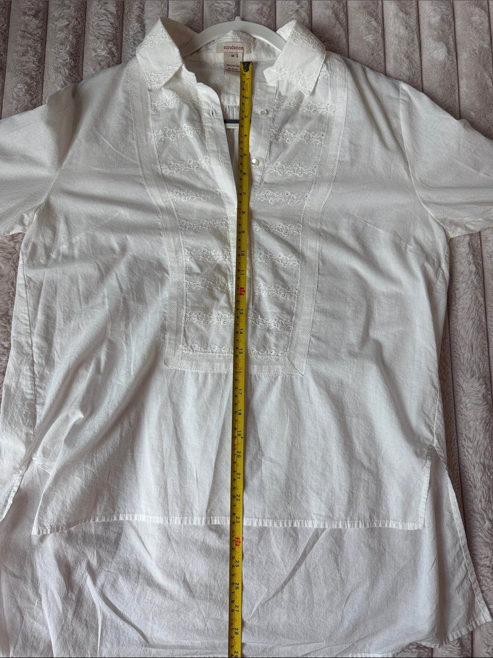 Sundance Women's White Embroidered Sophisticated Western Style Tunic - Picture 10 of 12